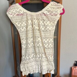 Julie's Closet Y2K Cream Lace Blouse